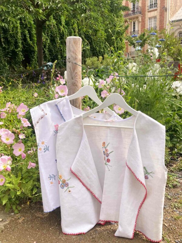 gilet sans manches nappes festonnées